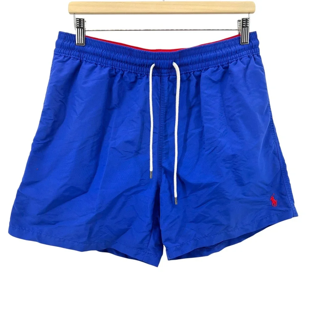 Polo Ralph Lauren Mens Royal Blue Swim Trunks Mesh Lined Shorts Large